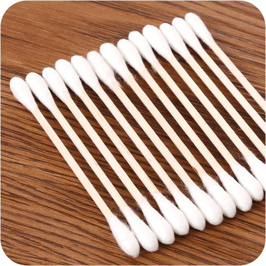 100/500/1000/2000 bastoncillos de algodón de doble punta con palos de madera – para maquillaje, belleza, nariz, oídos y cuidado personal
