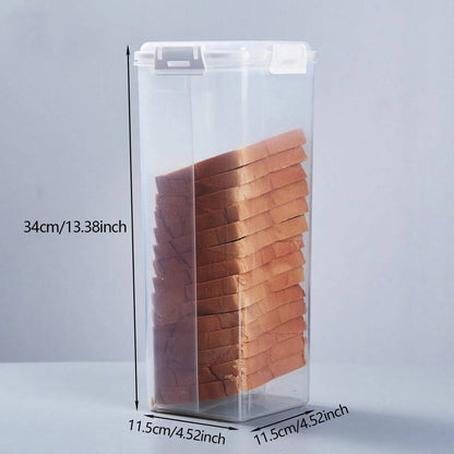 Clear Airtight Bread Box with Lid – Tall Bread Loaf Storage Container for Sandwich & Homemade Bread, Kitchen Food Saver Organizer