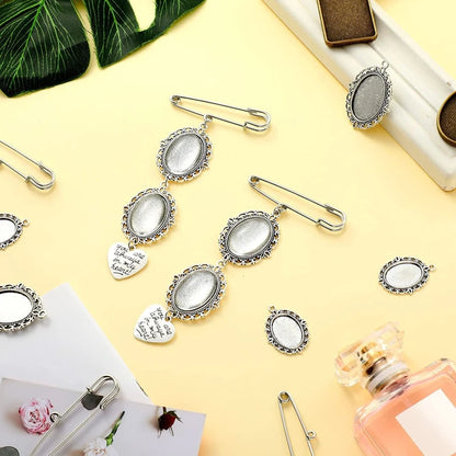 Wedding Bouquet Photo Charm – Oval Picture Frame Pendant Brooch for Bridal Bouquets & Memorial Keepsakes