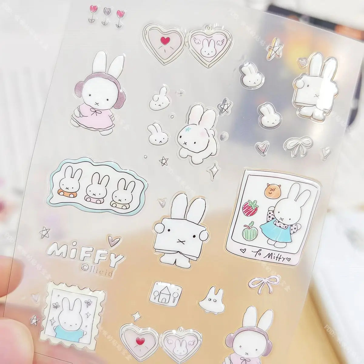 Cute Miffy 3D Nail Stickers – Kawaii Anime Glass Camera Nail Art Decorations (Holiday Gift Set)