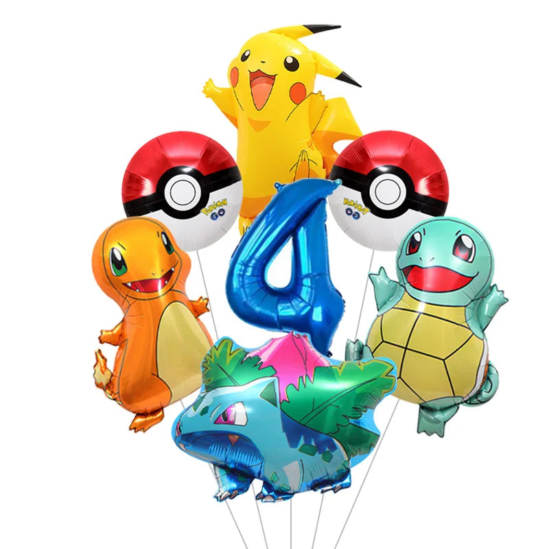 Cartoon Pikachu Shaped Foil Balloons – Aluminum Film Balloons for Indoor & Outdoor Party Decorations