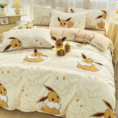 Pokémon Bedding Set – Pikachu Cartoon Duvet Cover for Kids (Single/Double/King Size)