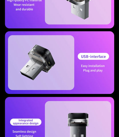 Universal USB LED Car Interior Ambient Light – Plug & Play Mood Lamp for Reading & Interior Décor