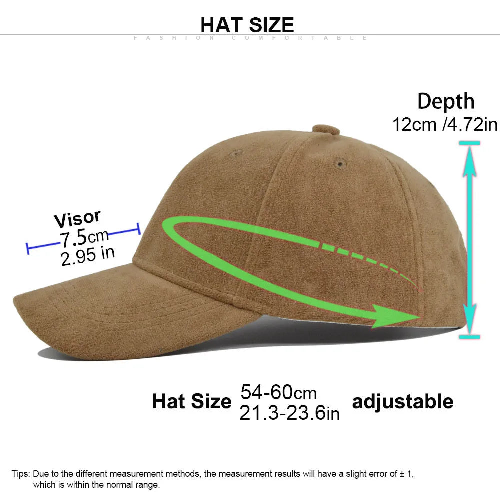 Casquette de baseball rétro en suède uni – Casquette snapback réglable hip hop pour hommes et femmes, casquette de style urbain à visière en fausse fourrure pour le printemps et l'automne