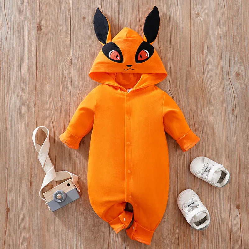 Newborn Baby Anime Cape-Style Bodysuit – Long Sleeve Cotton Romper for Boys & Girls, Cute Infant Outfit for Everyday Wear