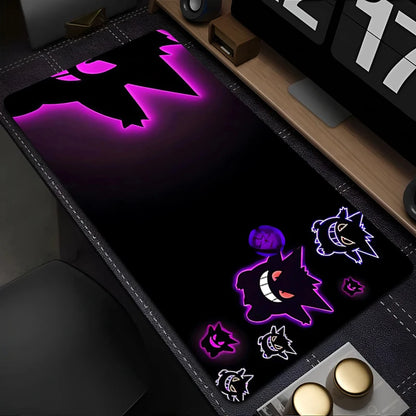 Tapis de souris gaming XXL Pokémon Gengar 90x40cm – Grand tapis de bureau anime pour clavier, PC et ordinateur portable