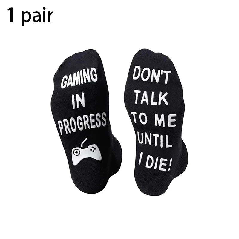 Funny Gaming Socks for Men & Boys – “Gaming in Process” Novelty Video Game Socks, Gamer Gift Idea