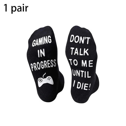 Funny Gaming Socks for Men & Boys – “Gaming in Process” Novelty Video Game Socks, Gamer Gift Idea