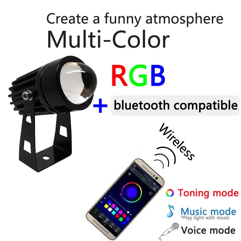 Outdoor LED Wall Spotlight 5W/9W/12W – RGB Waterproof Landscape Light with Remote Control, 110V/220V Home Garden Lighting