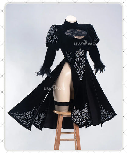 UWOWO 2B Cosplay Costume – Fanart Cheongsam Redesign Outfit (NieR: Automata Inspired, Halloween/Pre-Sale)