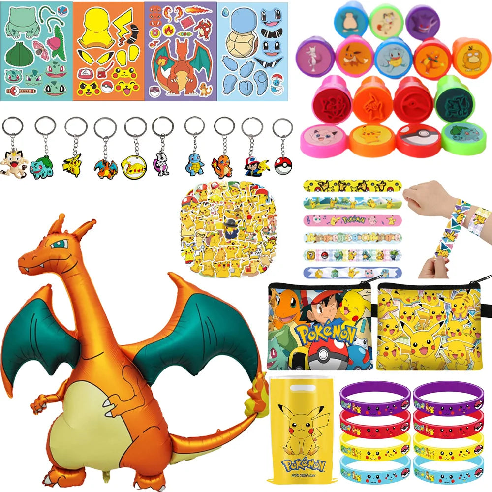 Pokémon Birthday Party Supplies Set – Paper Plates, Cups, Napkins, Tablecloth, Gift Bag Fillers & Guest Favors for Pikachu Party & Baby Shower