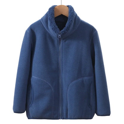 Teen Boys and Girls Winter Fleece Jacket, Thick Warm Windproof School Coat, Cozy Casual Outerwear for Older Teens and Young Adults