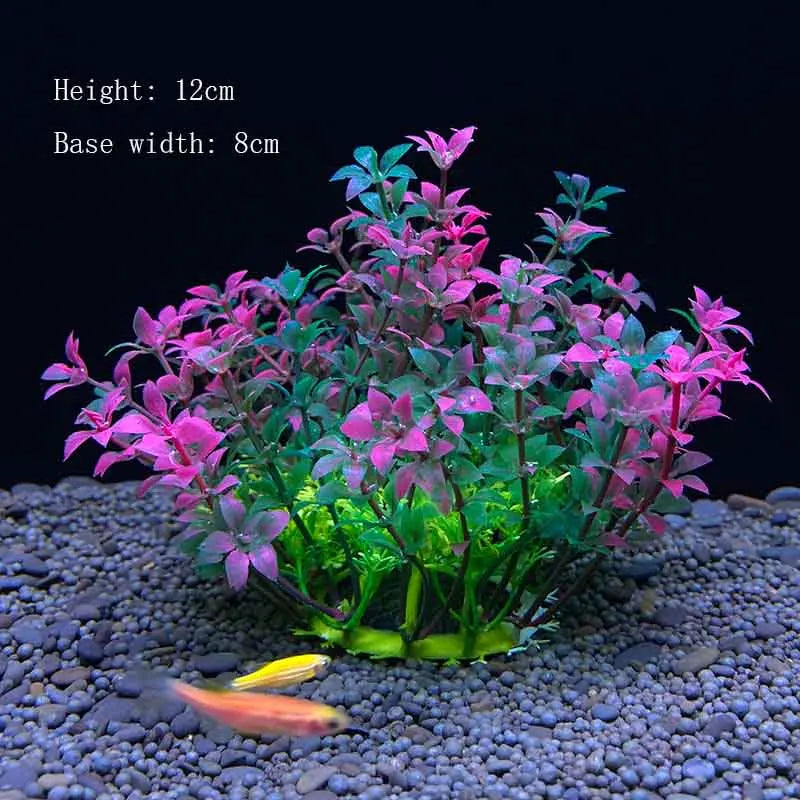 Artificial Underwater Aquarium Plants – Plastic Aquatic Fake Shrubs & Green Water Grass for Fish Tank Landscaping, Realistic Simulated Decor