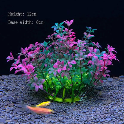 Artificial Underwater Aquarium Plants – Plastic Aquatic Fake Shrubs & Green Water Grass for Fish Tank Landscaping, Realistic Simulated Decor
