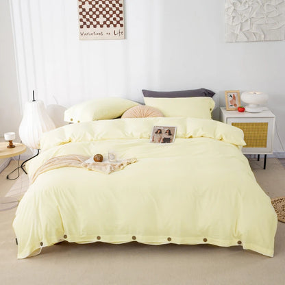 3-Piece 100% Cotton Bedding Set – Duvet Cover & Pillowcase Set for Queen & King Beds