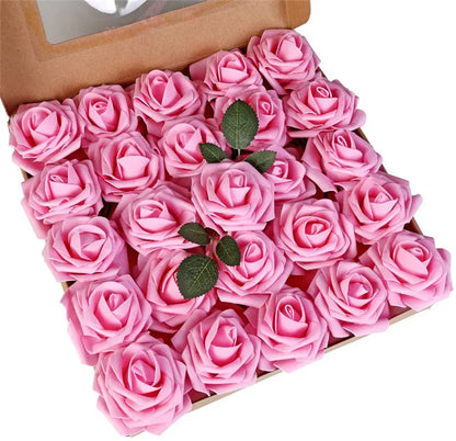 Rosas artificiales de espuma, de 10 a 100 unidades – Rosas sintéticas realistas para ramos de boda, centros de mesa, decoraciones para fiestas, regalos para el Día de la Madre y San Valentín, arreglos florales de bricolaje