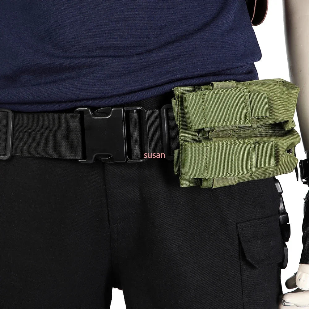 Resident Evil Leon S. Kennedy Inspired Cosplay Costume – Tactical Utility Belt Set with Bags, Holster & Officer Outfit Accessories for Carnival & Halloween