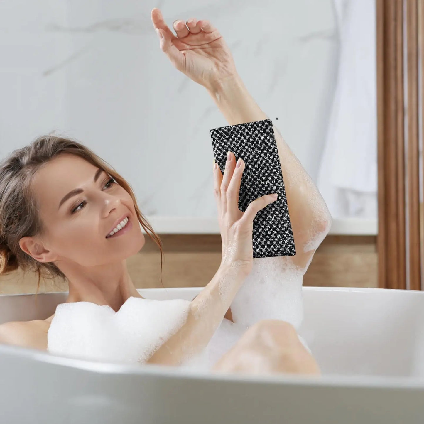 Toalla de baño exfoliante – Estropajo de espalda para el cuerpo, paño de lavado, esponja de ducha suave para limpieza profunda, exfoliación de la piel y accesorios de baño