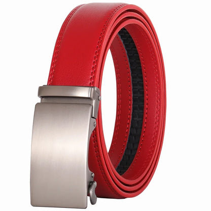 Plyesxale Men's Brown Leather Belt 2026 – Automatic Buckle Vintage Belt for Jeans, Luxury-Style Casual Waist Strap, Ceinture Homme B9