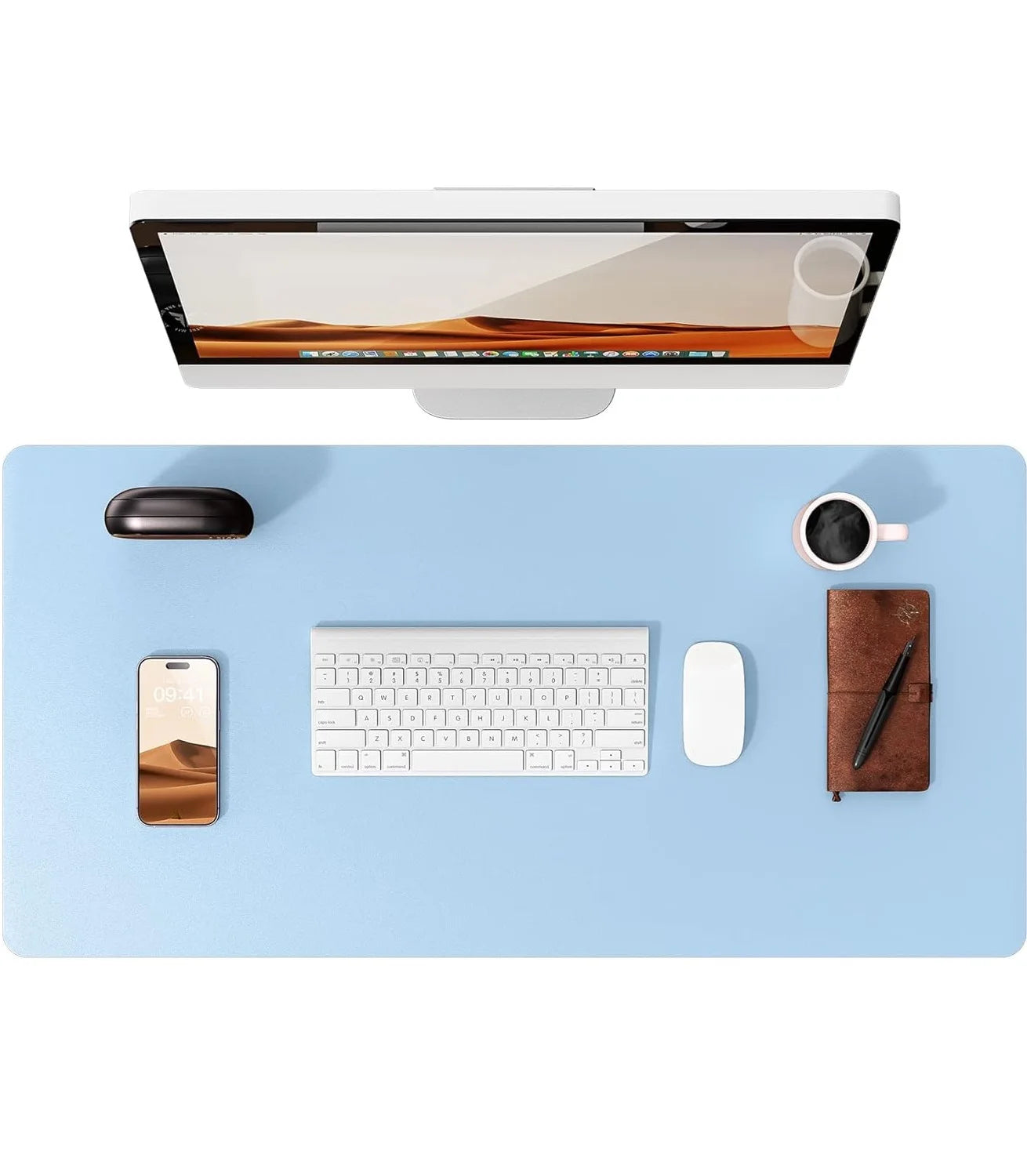 Alfombrilla de escritorio grande de cuero PU - Mouse Pad antideslizante y protector de escritorio para laptop, teclado, oficina y juegos