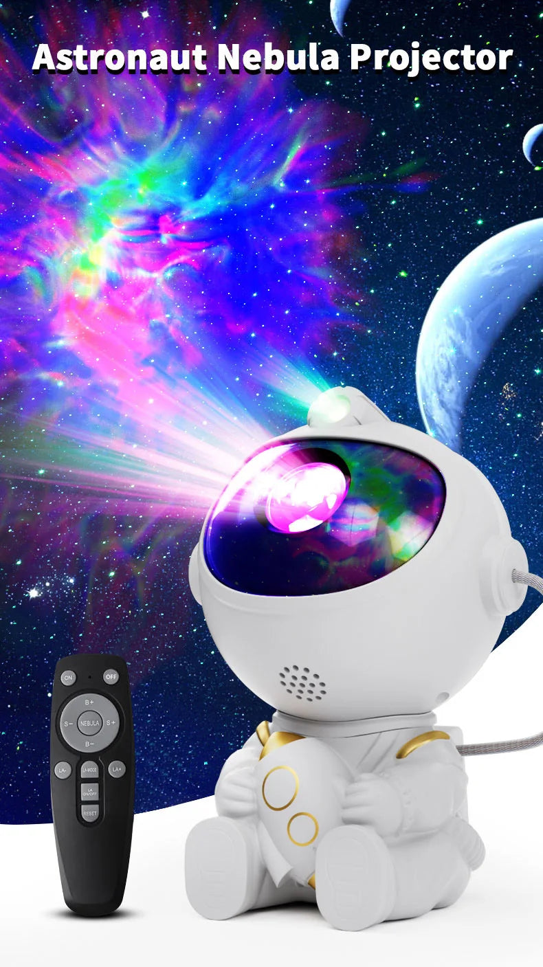 Astronaut Galaxy Projector Night Light – LED Starry Sky Lamp for Bedroom Decor, Kids Gift & Relaxing Atmosphere
