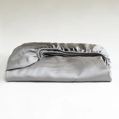 Luxury Mulberry Silk Fitted Sheet – Soft Elastic Mattress Cover for Single, Double, Queen & King Beds