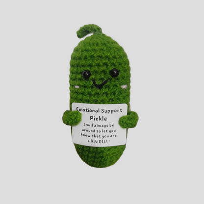 Poupée câlin pomme de terre à énergie positive – Mini ami de poche tricoté en laine, fait à la main, avec carte, cadeau de Noël amusant et décoration de chambre