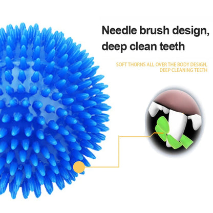 Juguete para perros con pelota chirriante de TPR, mordedor para limpiar los dientes para perros, gatos y cachorros, juguete interactivo de entrenamiento