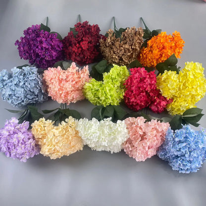 Bouquet d'Hortensias Artificiels à 5 Têtes – Fleurs Artificielles en Soie pour Décoration de Mariage, Arrangements de Fête, Décoration de Salon & Accessoires Floraux pour la Maison