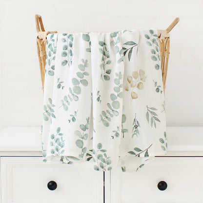 Couverture d'emmaillotage pour bébé en mousseline de bambou – Ultra douce 120 x 120 cm, couverture de naissance, d'emmaillotage et de chambre d'enfant