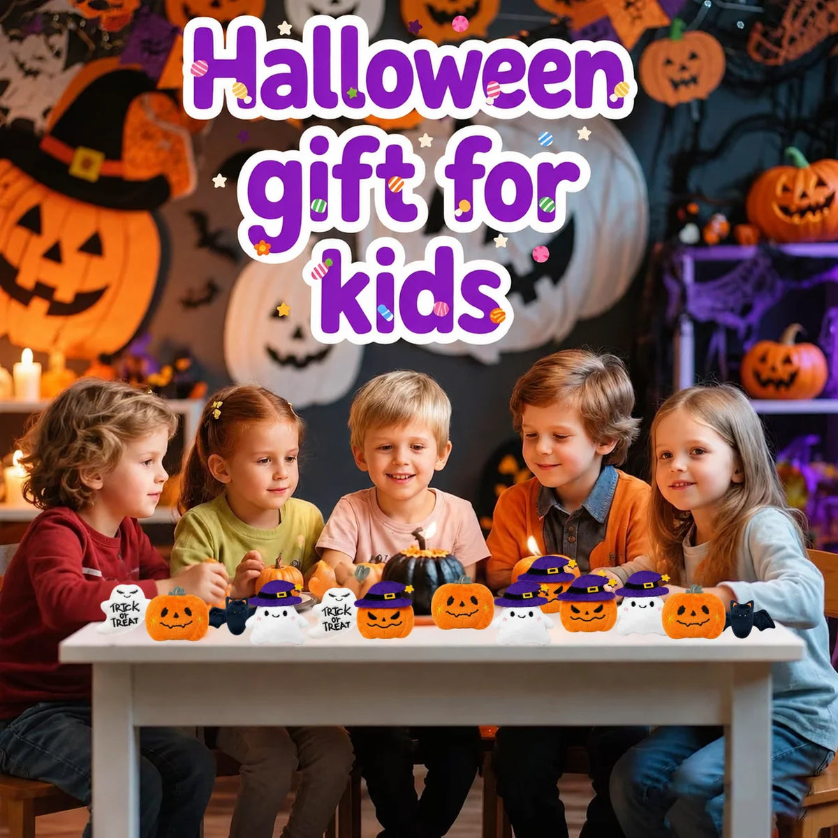 12-40PCS Halloween Mini Plush Keychains Bulk, Cute Ghost Stuffed Animal Charms, Trick or Treat Goodie Bag Fillers, Halloween Party Favors, Gifts and Kids Accessories