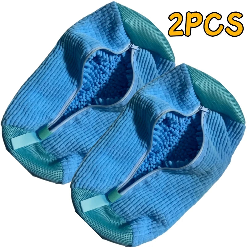 Shoe Washing Machine Bag with Cleaning Brush Set - Durable Reusable Laundry Bag for Sneakers, Running Shoes & Delicates (1, 2 or 4 Pack)