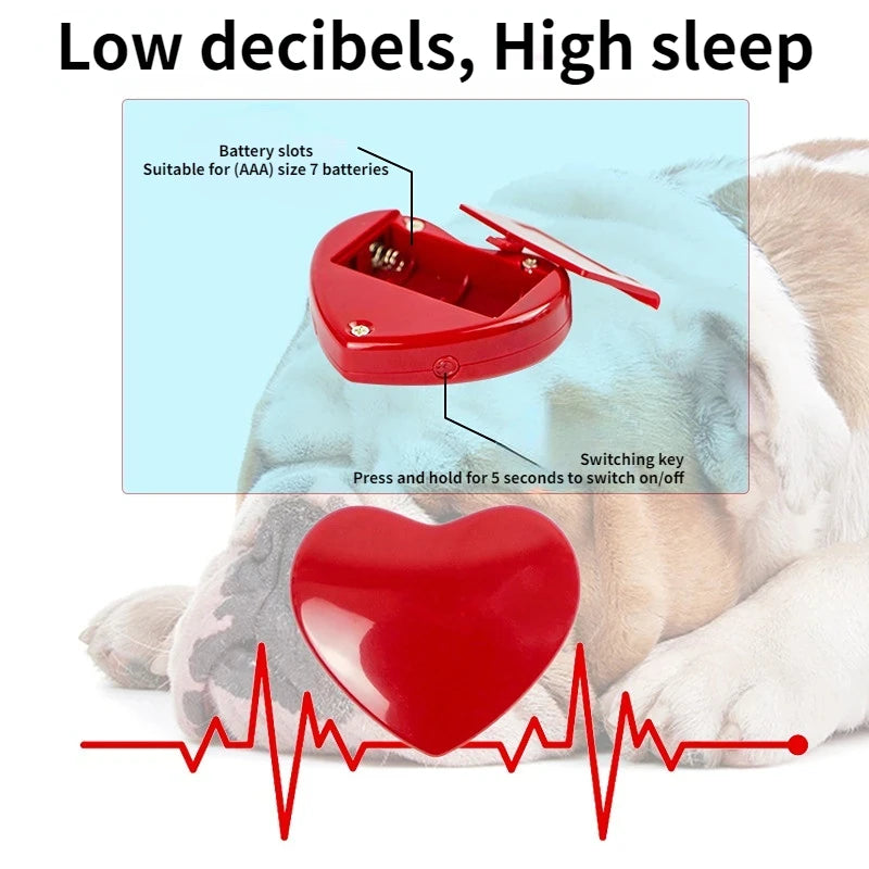 Pet Soothing Heartbeat Plush Toy – Comfort Companion for Dogs, Anxiety Relief & Sleep Support, Cozy Gift for Furry Friends