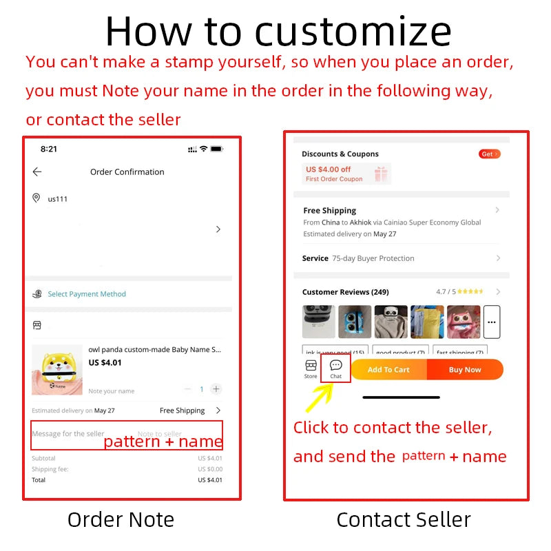 Sello personalizado con nombre para niños – Marca de nombre impermeable para ropa de guardería, útiles escolares, etiquetas Montessori y accesorios de regalo