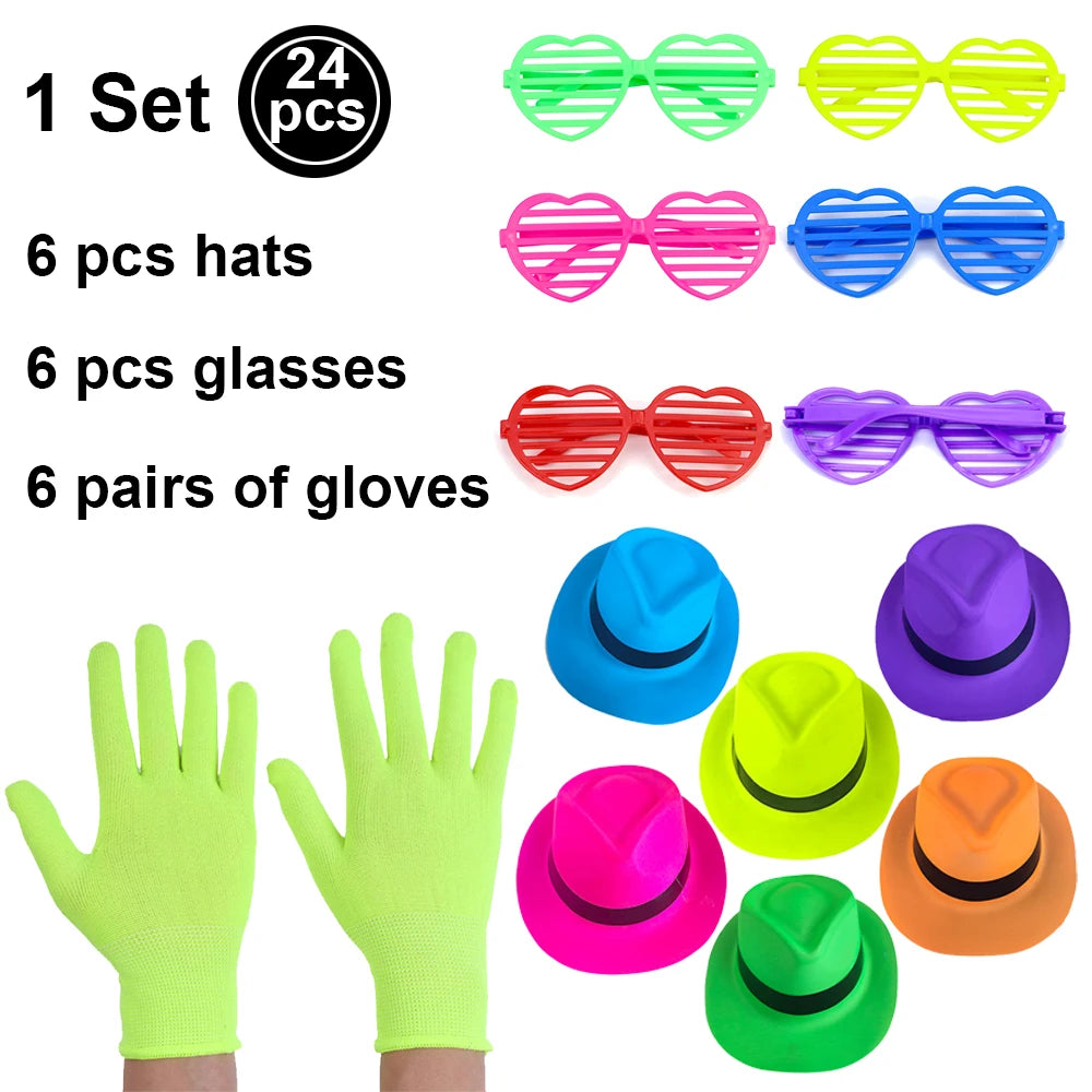 Neon UV Reactive Party Hats – Fluorescent Formal Hats for Glow Parties, Festivals & Events