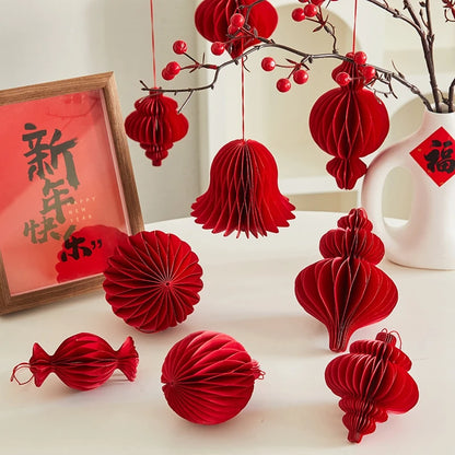 Chinese New Year 3D Hanging Ball Ornaments – Festive New Year Pendant Decorations for Wedding, Party, Tree & Home Decor