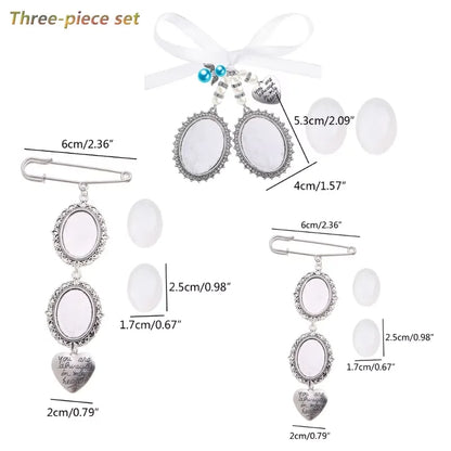 Wedding Bouquet Photo Charm – Oval Picture Frame Pendant Brooch for Bridal Bouquets & Memorial Keepsakes