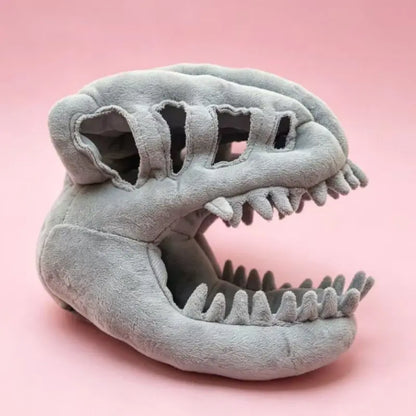 ZHAYA Dinosaur Skeleton Hat – Plush Tyrannosaurus Rex Bone Headpiece for Dogs & Cats, Adjustable Funny Photo Prop & Cosplay Costume