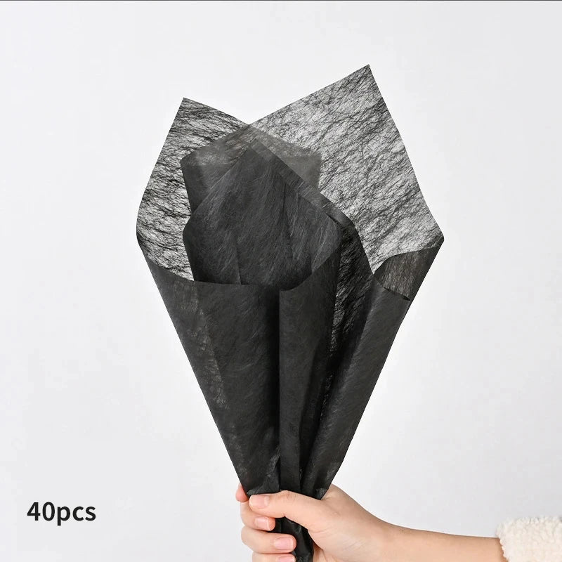 40PCS Non-Woven Flower Wrapping Paper for Bouquets, Floral Arrangements, Gifts & Florist Supplies