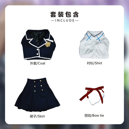 Asuna Cosplay Costume – Anime Yuuki Asuna Coat, Shirt & Short Skirt Set with Wig (Halloween/Party Outfit)