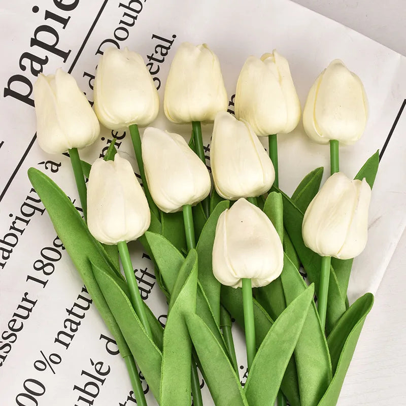 3/5/10/20pcs Real Touch Artificial Tulip Flowers – Realistic Faux Tulip Bouquet for Wedding Decor, Home Decoration, Floral Arrangements & DIY Projects