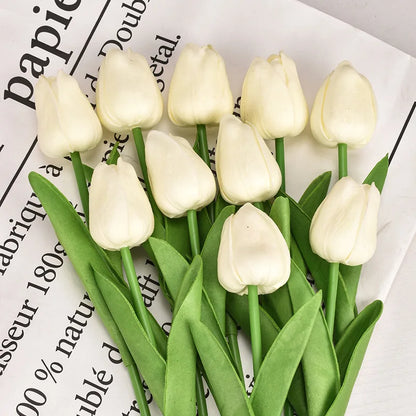 3/5/10/20pcs Real Touch Artificial Tulip Flowers – Realistic Faux Tulip Bouquet for Wedding Decor, Home Decoration, Floral Arrangements & DIY Projects