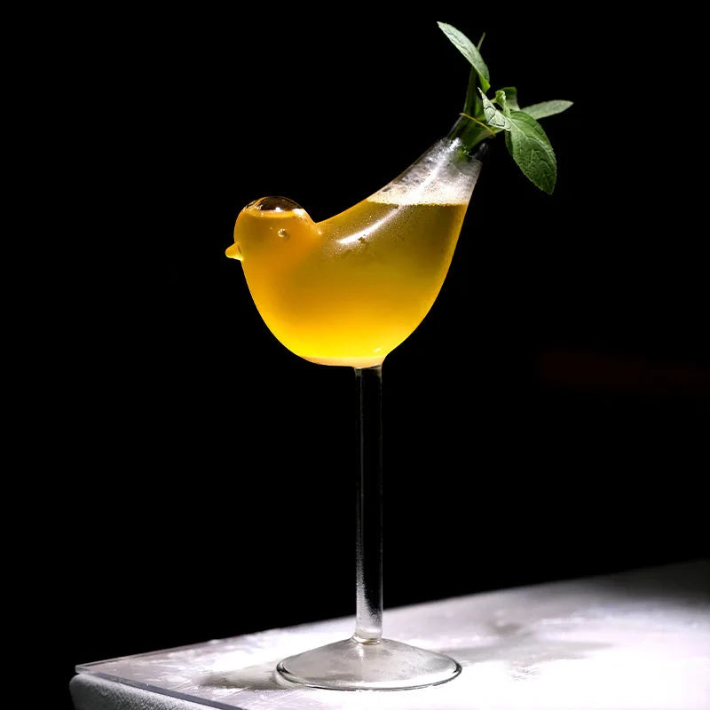 Creative Fish-Shaped Cocktail Glass – Unique Thorn, Octopus & Bird Design Goblet for Bar, KTV, Nightclub & Party Drinks