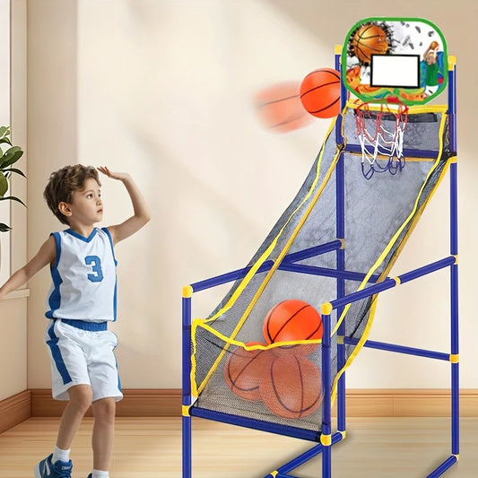 Juego de baloncesto Arcade – Juguete de doble uso para interiores y exteriores con bomba y pelotas, fácil de montar, regalo para niños y fiestas