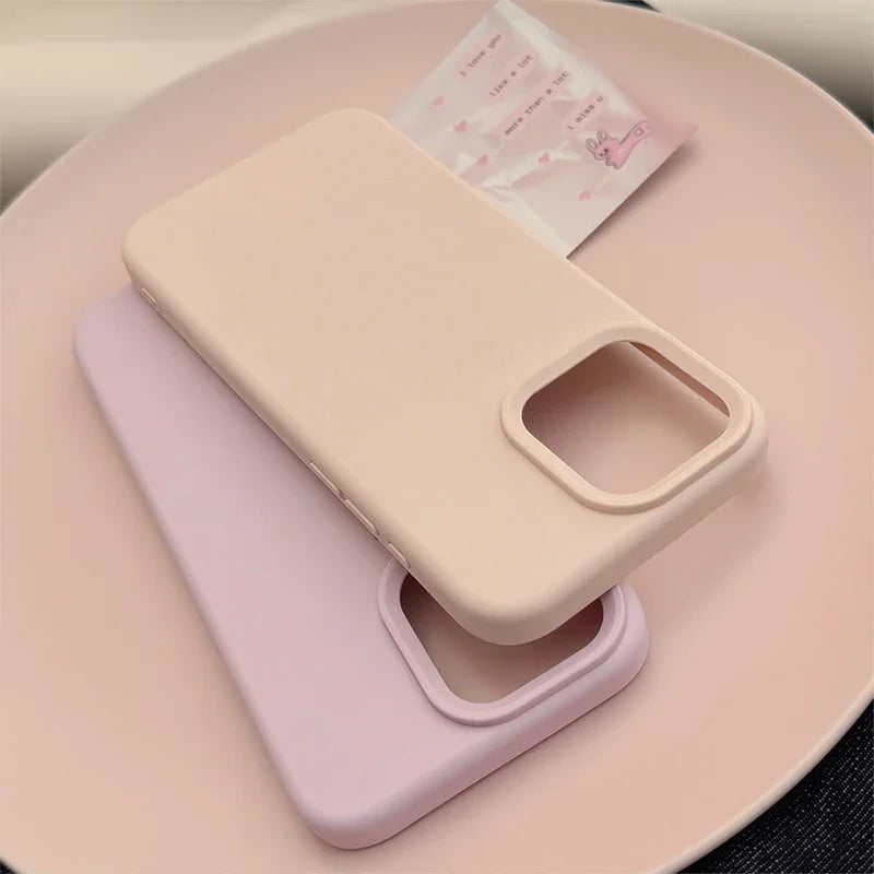 Coque en silicone pour iPhone Séries 11 à 17 – Housse de protection arrière toucher doux