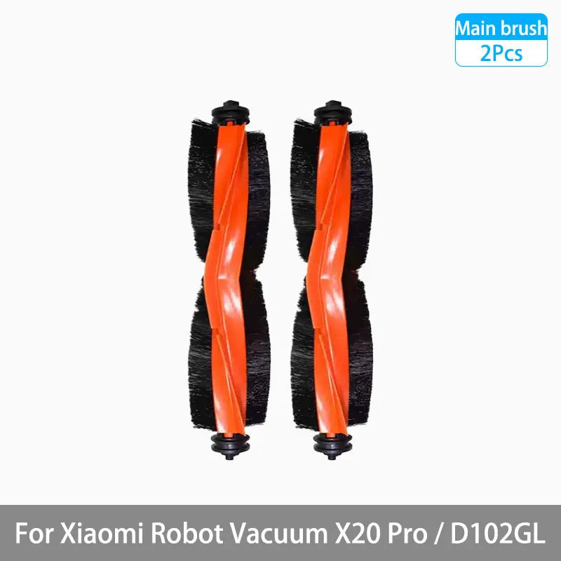 Replacement Parts Kit for Xiaomi Robot Vacuum X20 Pro / D102GL – Main Brush, Side Brushes, HEPA Filter, Mop Pads & Dust Bags