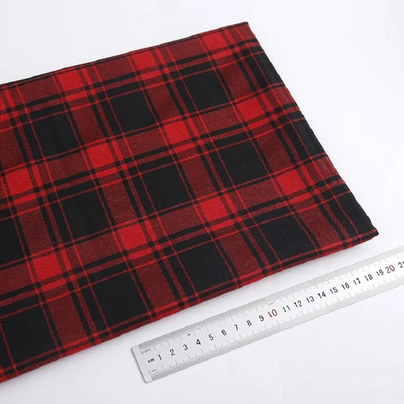 Scottish Style Plaid Fabric – Soft Breathable Cloth for Christmas Skirts, Uniforms, Dresses, DIY Sewing & Background Decor