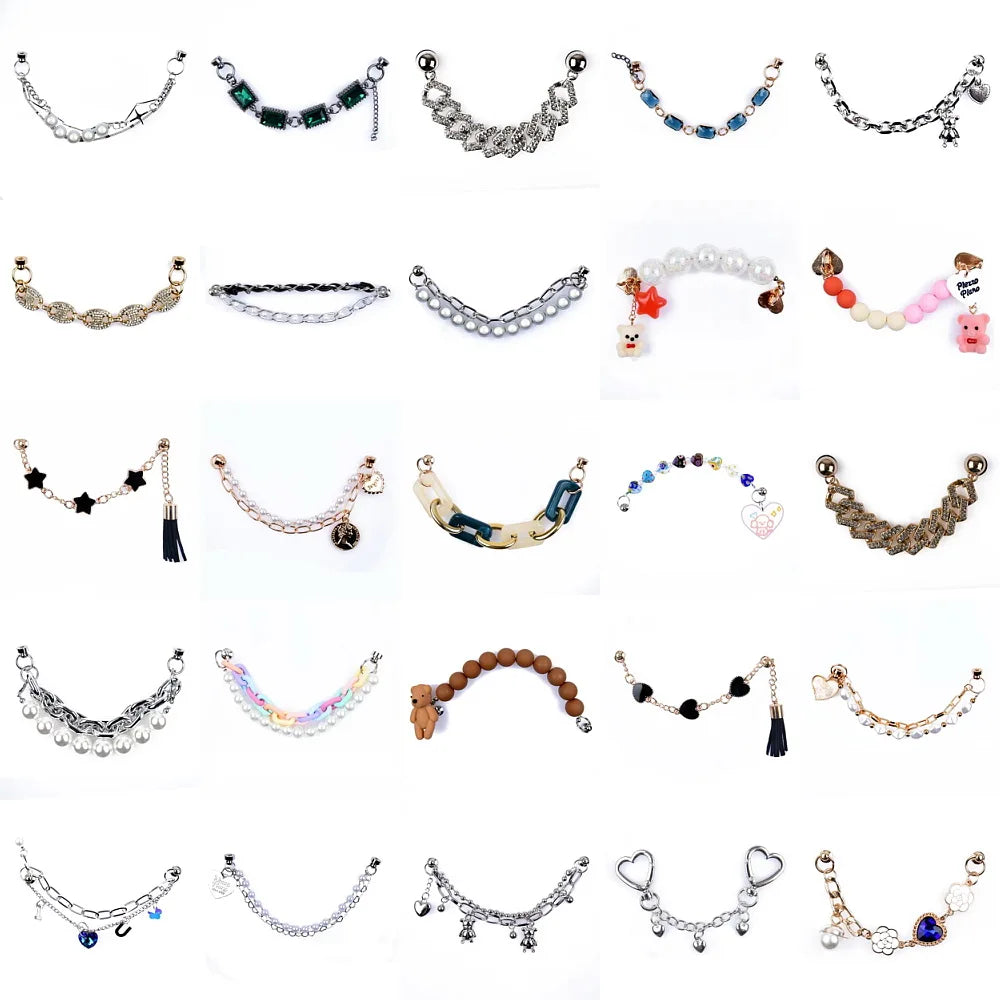 Bling Shoe Chains – Metal Shoe Charms & Sparkling Shoe Decorations for Girls & Women, Fashion Footwear Accessories & Gifts