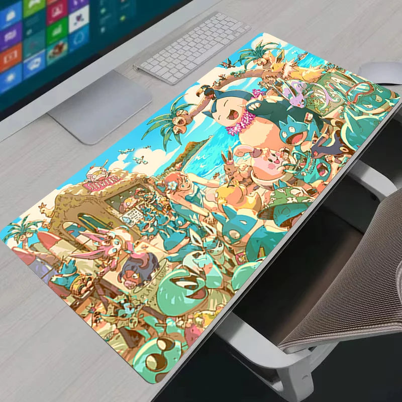 XXL Pokémon Snorlax Gaming Mouse Pad – Extended Non-Slip Rubber Desk Mat for Keyboard, PC, Laptop & Office Setup