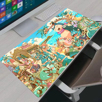 XXL Pokémon Snorlax Gaming Mouse Pad – Extended Non-Slip Rubber Desk Mat for Keyboard, PC, Laptop & Office Setup